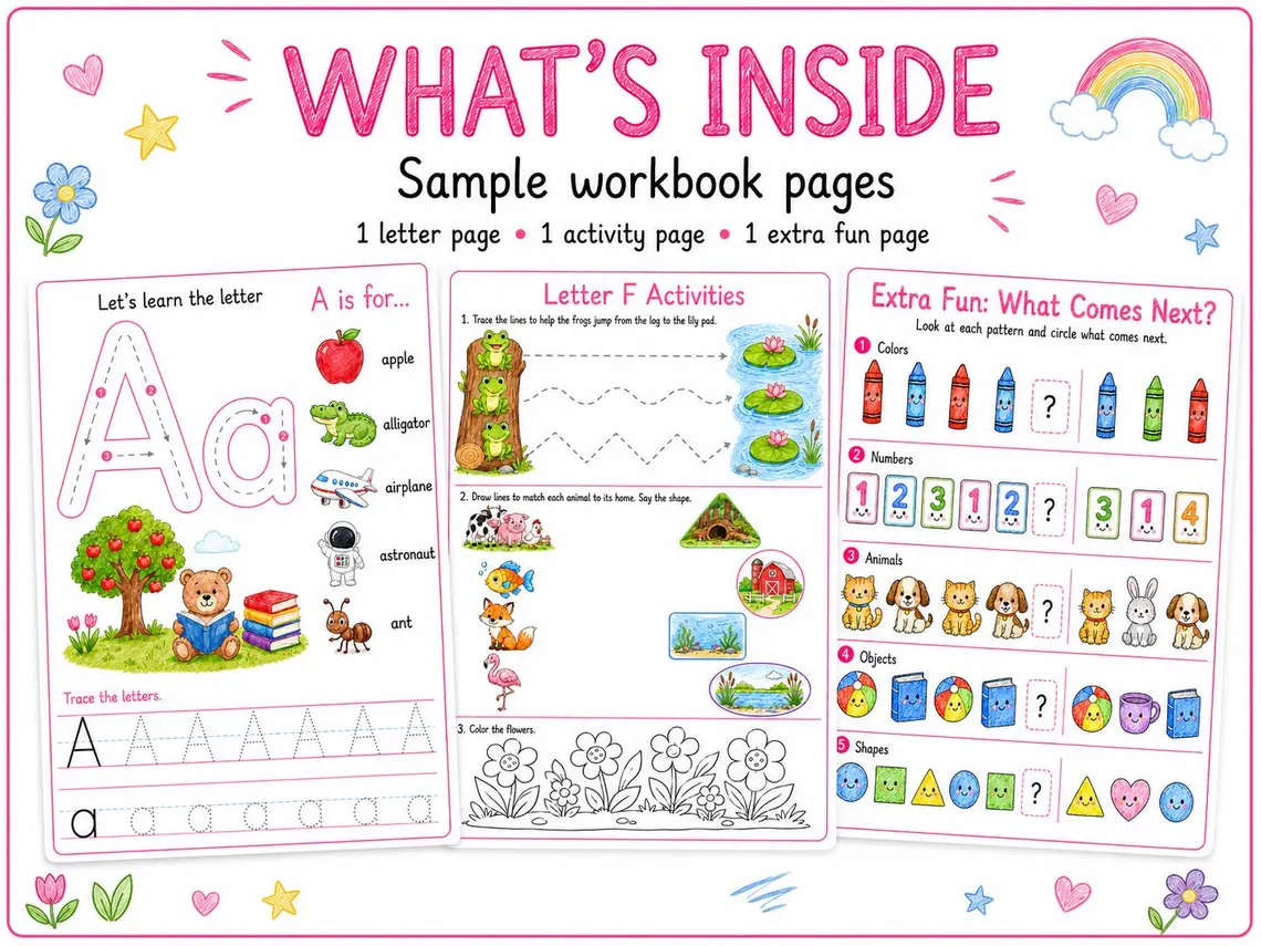 ABC Activity Book activity page in use