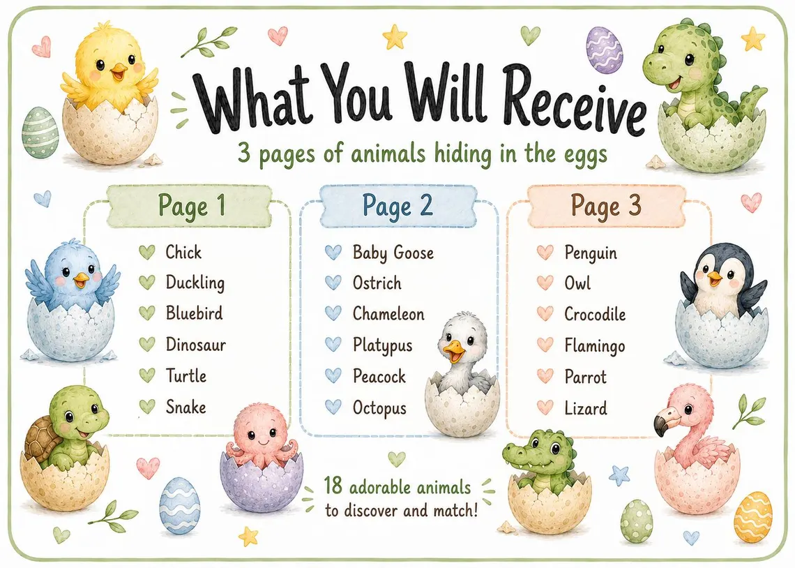 What's Inside the Egg? activity book page